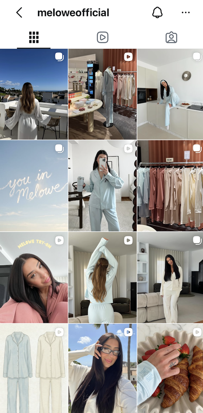 Melowe Instagram profile